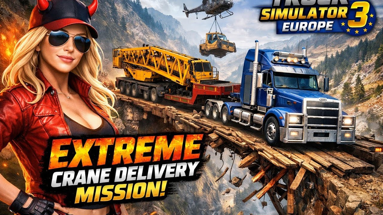 Extreme Crane Delivery Mission 🚛🏗️ | Truck Simulator Europe 3|Wanda|devil drive