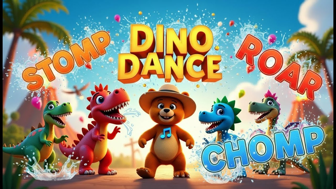 Join The Dino Dance Adventure!  Stomp, Roar, Chomp! | Fun Dinosaur Song for Kids by Toodle Tunes