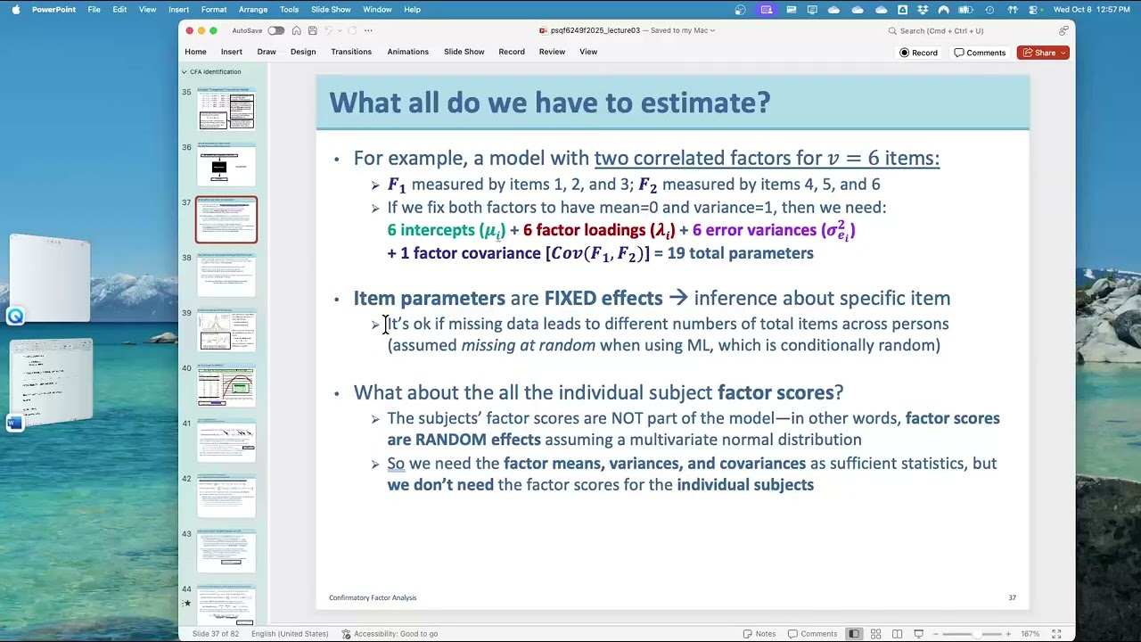 Confirmatory Factor Analysis, Part 2 (University of Iowa PSQF 6249; Fall 2025: Lecture 03)