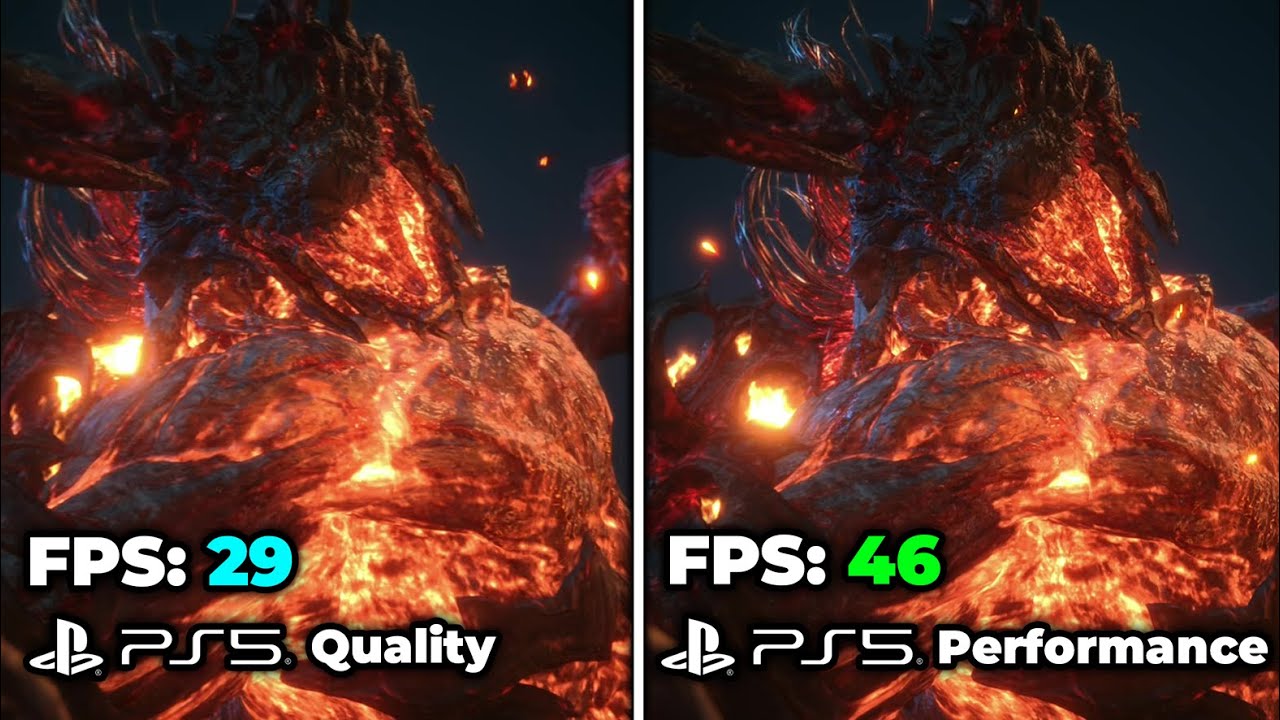 Final Fantasy XVI (16) | PS5 Quality & Performance Mode | FPS Comparison