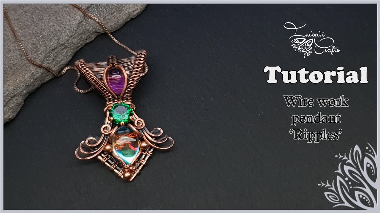 Wire work pendant - 'Ripples'