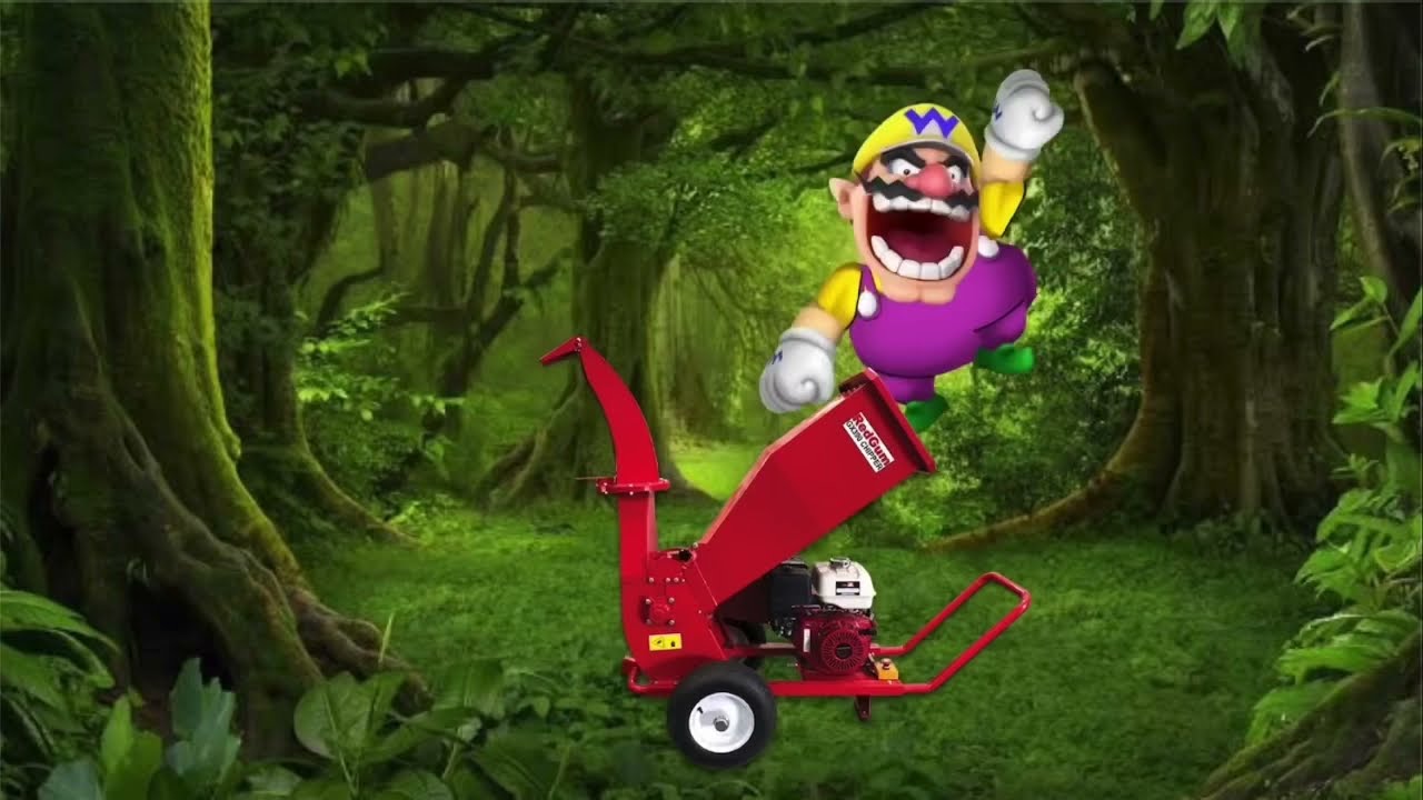 Wario dies falling into a wood chipper while bird watching on top of a tree branch.mp4 (animated)