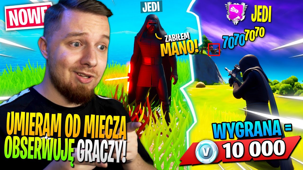 Umieram od MIECZA i obserwuję LOSOWYCH graczy w Fortnite ... (wygrana = 10.000 V-DOLC&Oacute;W!)