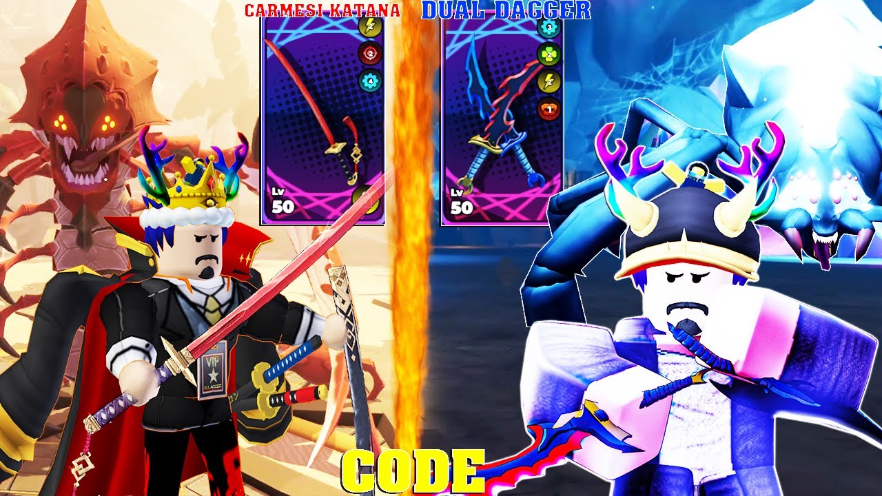 Roblox – ĐÃ ĐƯỢC 2 VŨ KHÍ THẦN THOẠI CARMESI KATANA & DUAL DAGGER CỦA SUNG JIN WOO | Solo Hunters