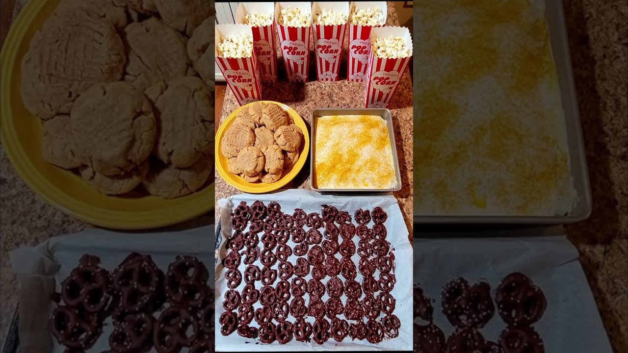 The BEST Vegan Snacks for Movie Night - Cake Bites, Cookies, Chocolate Pretzels, and Popcorn #shorts