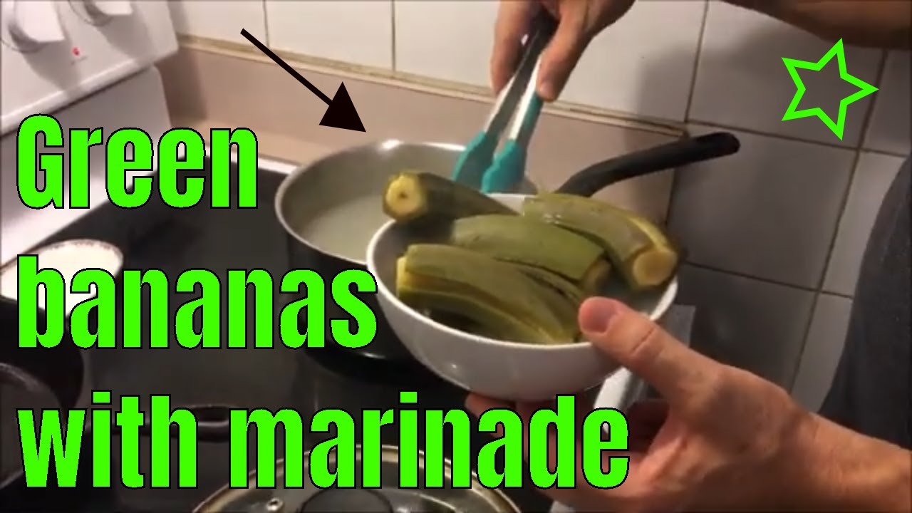 Traditional Guineo Verde Recipe From Puerto Rico (Green Bananas with onion, garlic, oil, vinegar)