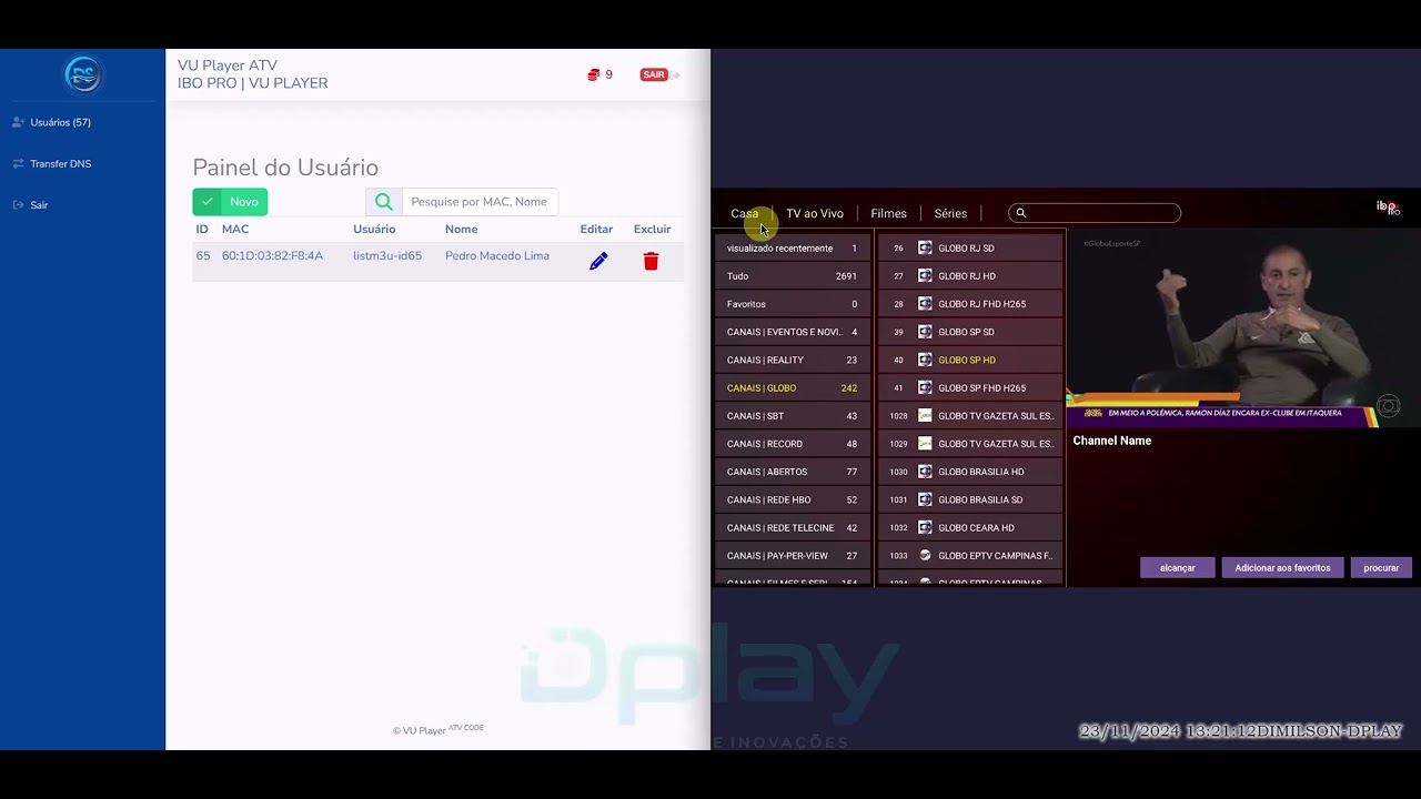 PAINEL IBO PLAYER PRO E VU PLAYER ( Gest&atilde;o Clientes )