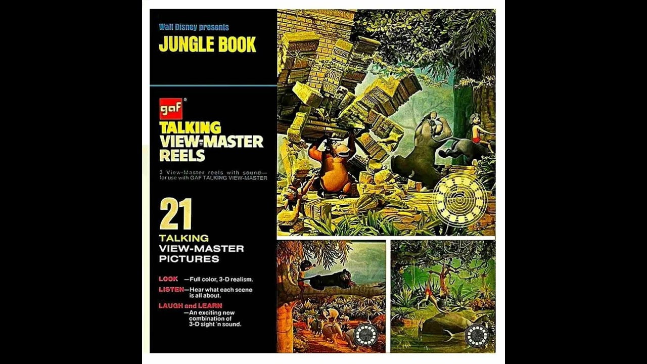 Talking View-Master, ORIGINAL VOICES of Jungle Book, 1966, Rudyard Kipling, Mowgli, Balu, Shere Khan