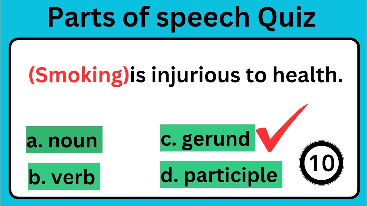 Identify Parts of speech l Parts of speech quiz test l  #englishgrammar
