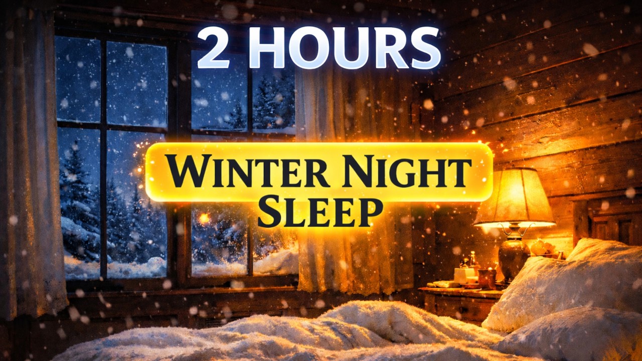 Cozy Winter Cabin Piano ❄️ 2 Hours of Snowfall Sleep Music