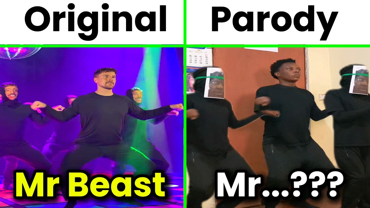 Оригинальный танец MrBeast Rizz против пародии