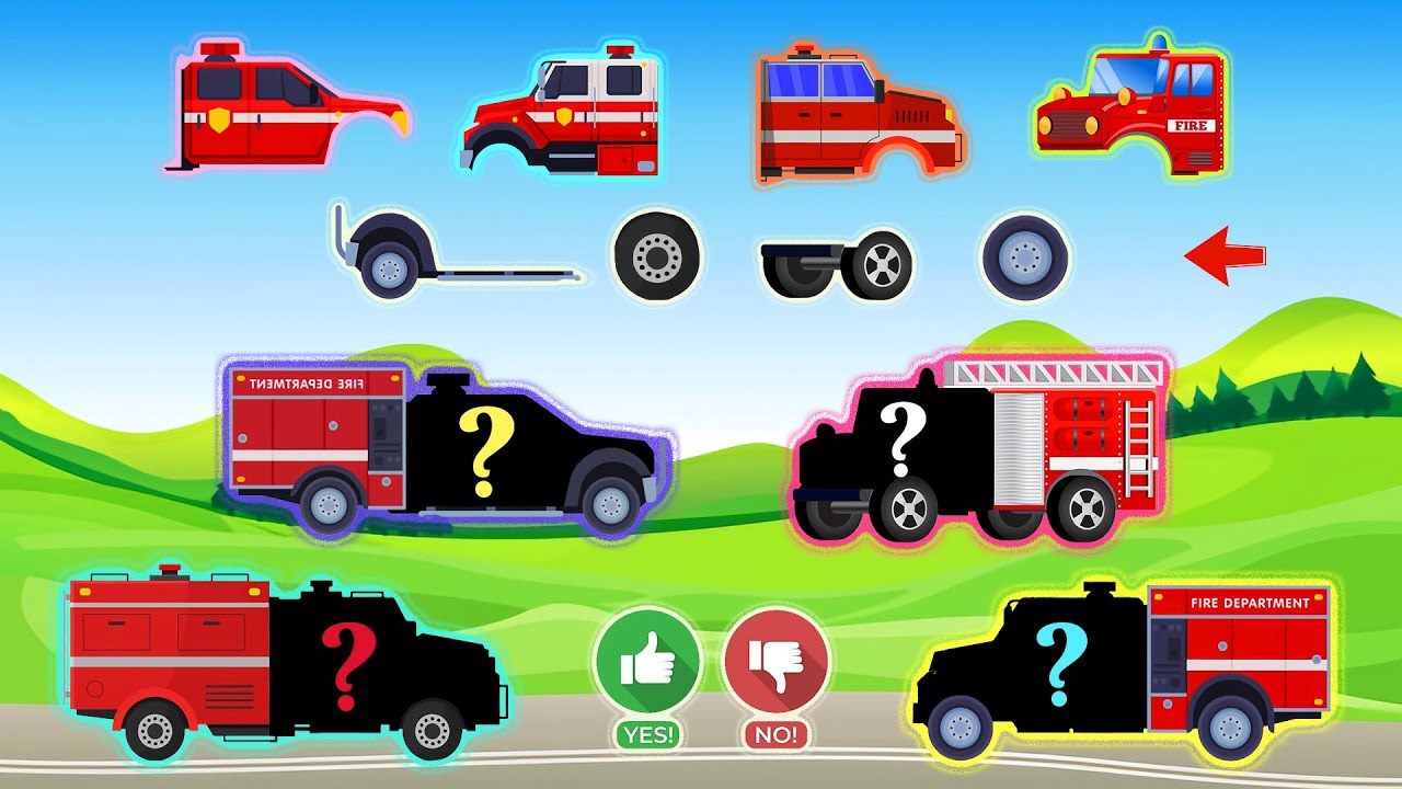 Fire Truck Restoration Challenge! Find and Assemble the Missing Parts to Complete Them | Puzzle