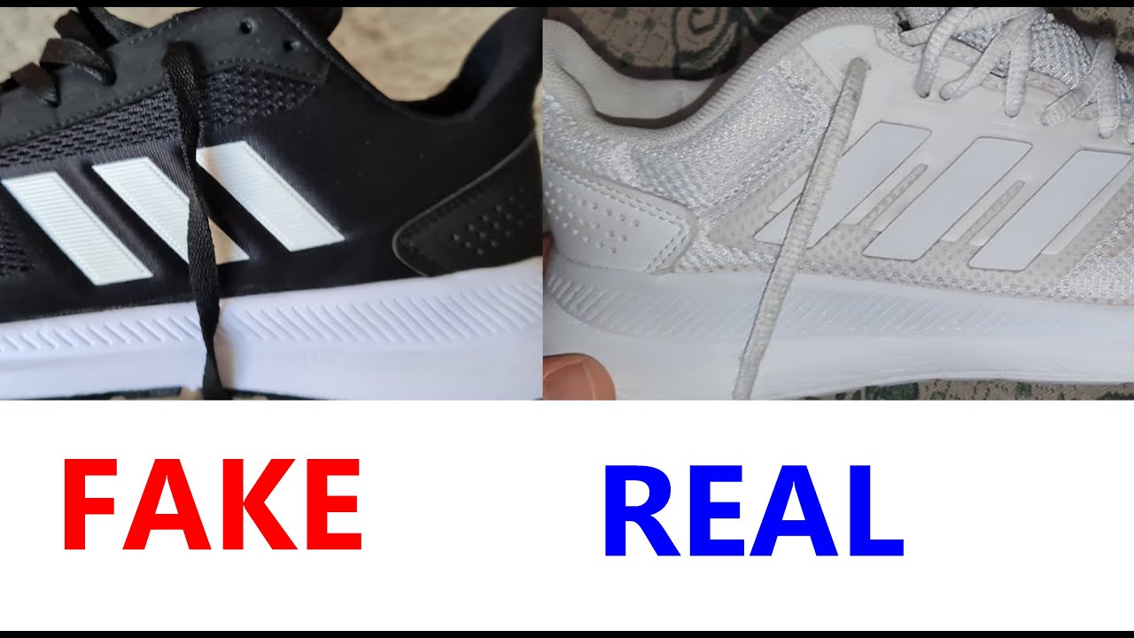 Adidas Runfalcon real vs fake review. How to spot counterfeit Adidas run falcon trainers