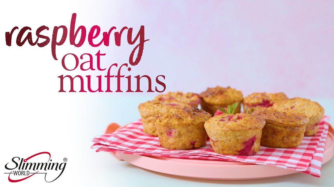 Slimming World raspberry oat muffins - Full recipe and Syns information in the description below