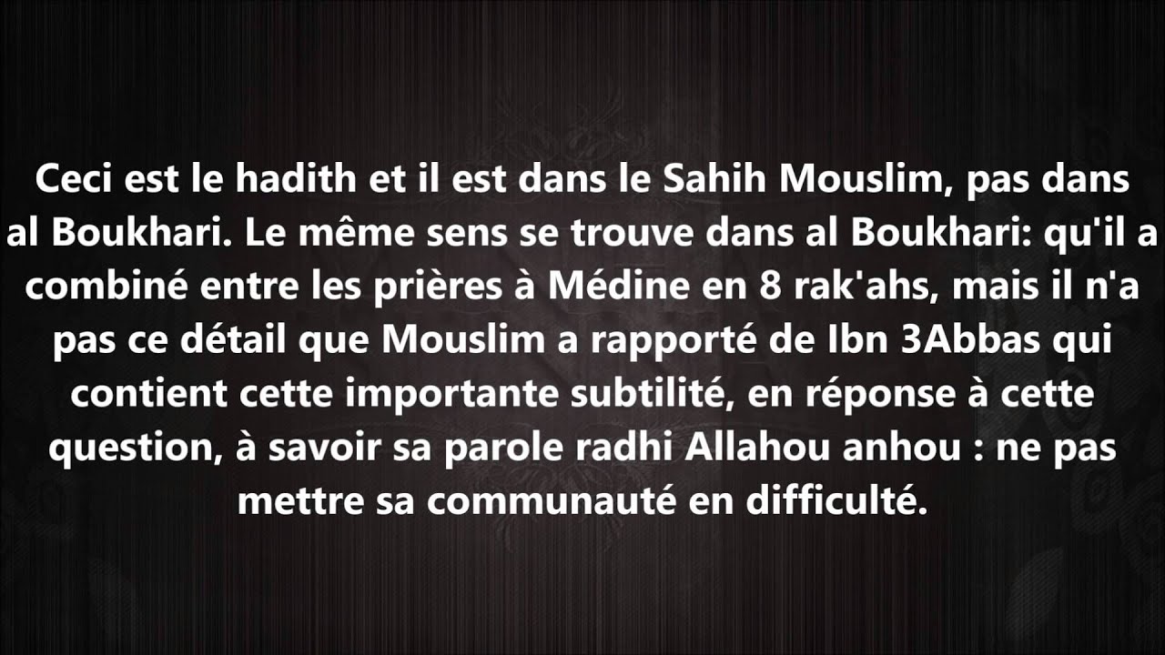 Regrouper deux prières sans excuse - cheikh al Albani