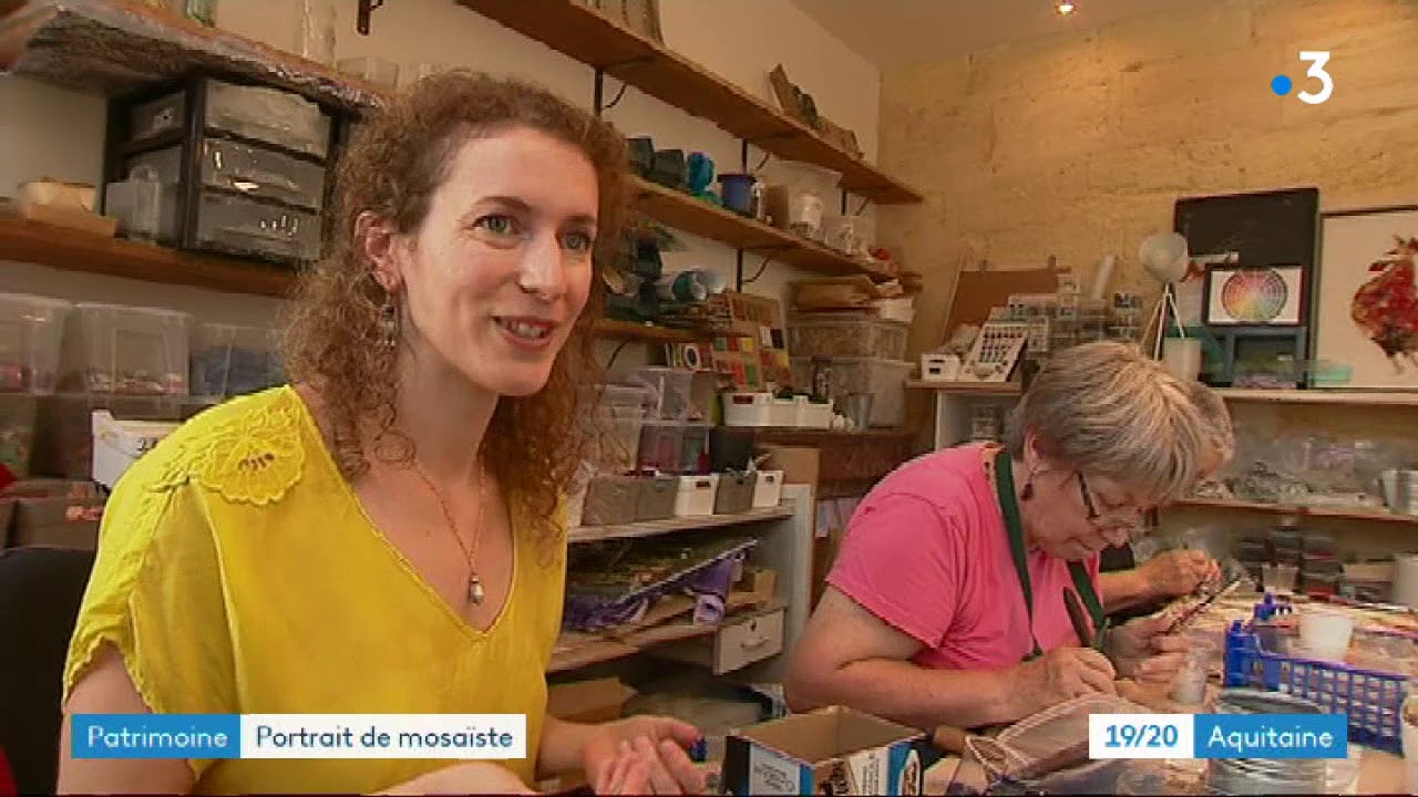Emilie Baudrais, mosaïste à Plassac