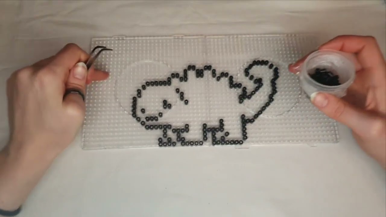Dinosaur Ironing Bead Picture ASMR Ankylosaurus with Super Tingling Crackling Sounds #asmr