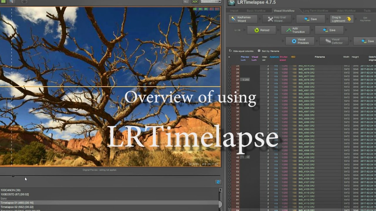 Workflow of using LRTimelapse