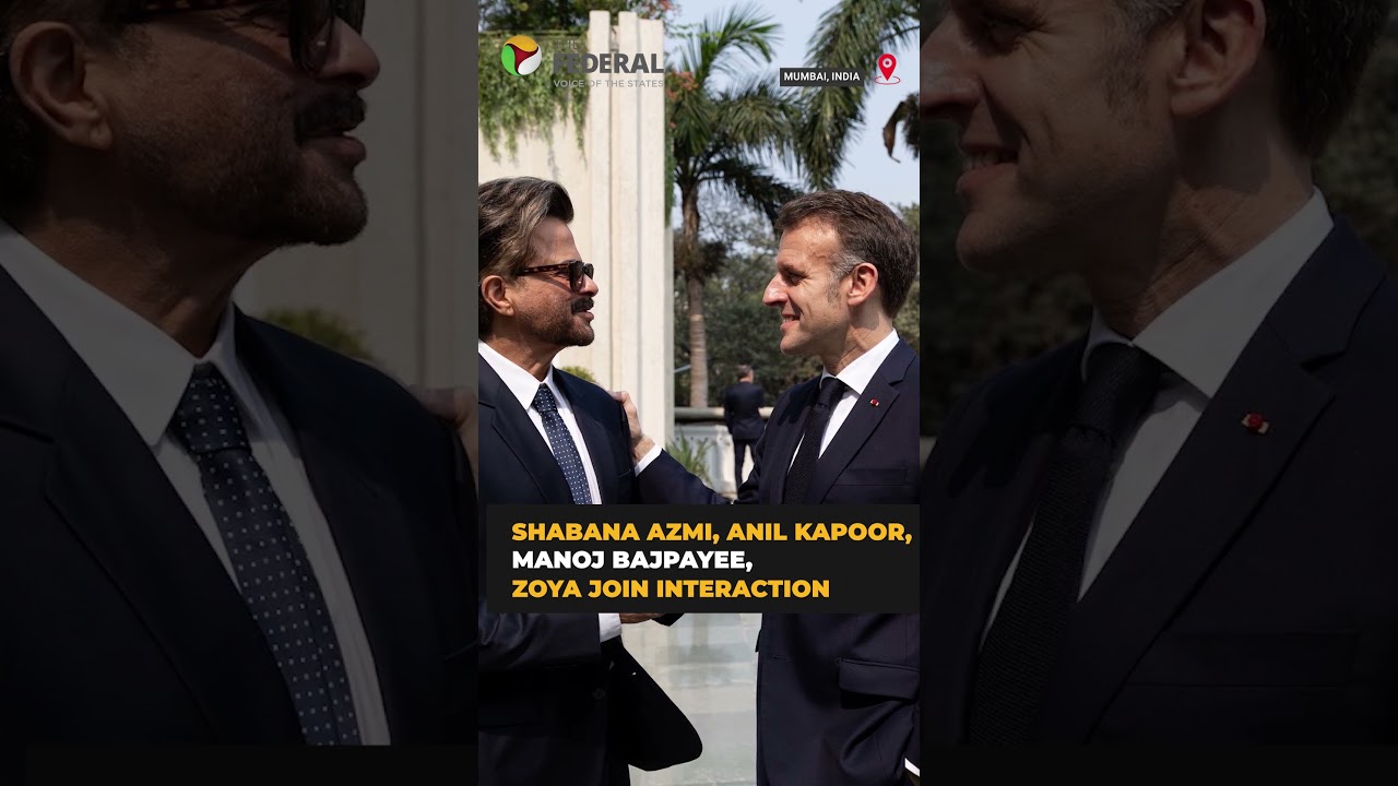 French President Emmanuel Macron meets Bollywood stars during Mumbai visit