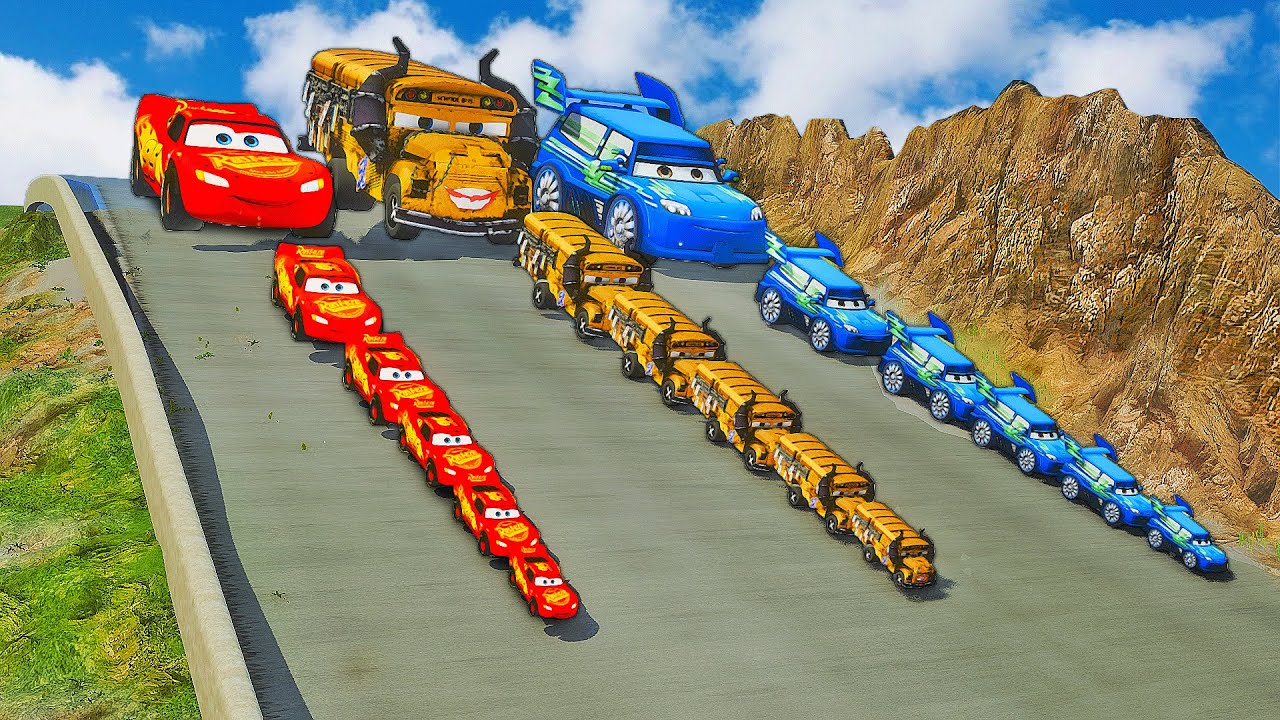 PIXAR CARS vs DOWN OF DEATH in BeamNG.drive