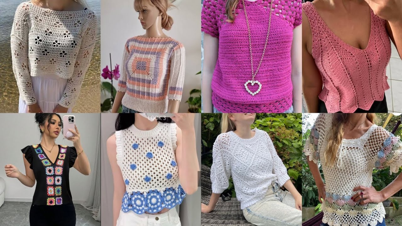 Crochet Top Blouse Latest New Design 2025 For Granny Square||Tunic Top Blouse 