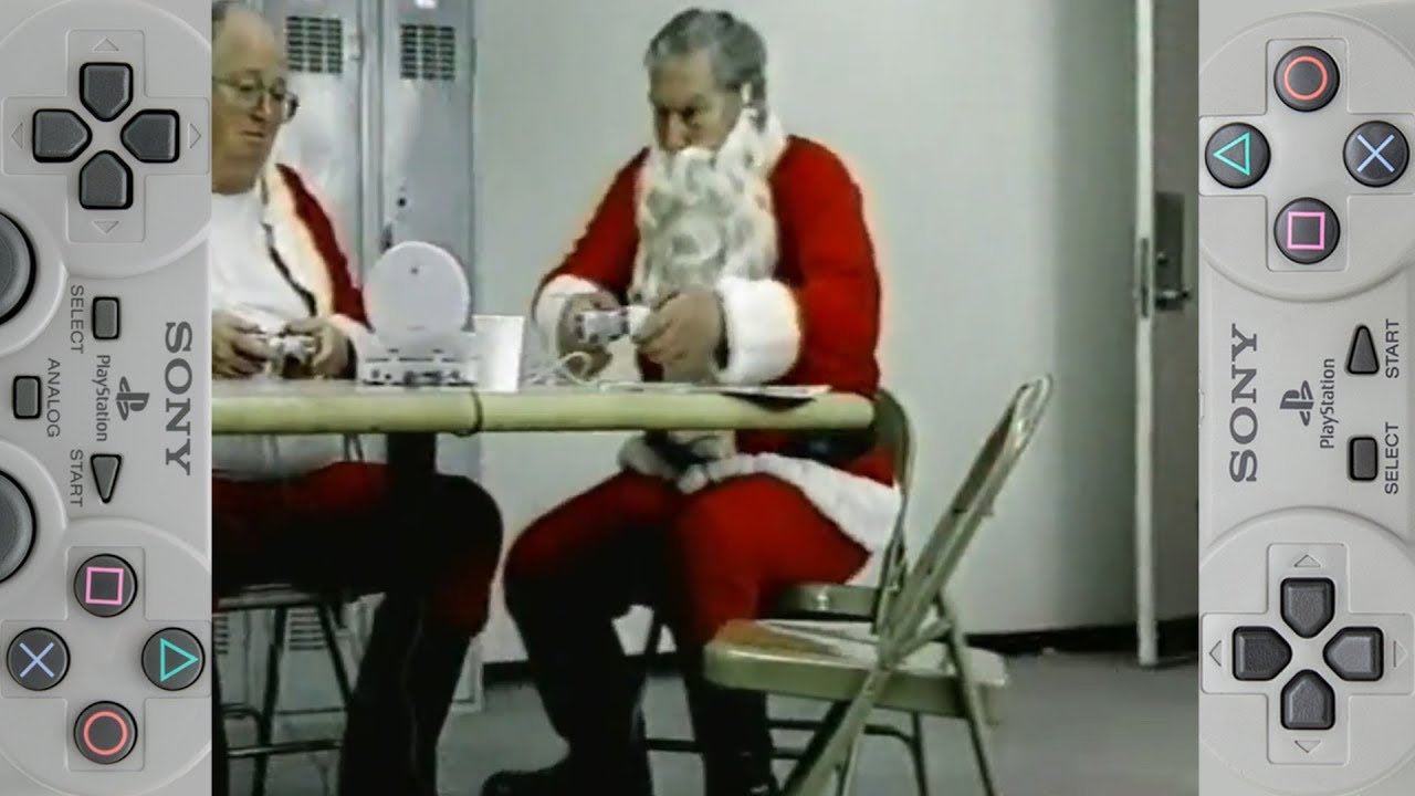 Sony PSone LCD Screen *MALL SANTAS* (Sony PlayStation\PSX\PSone\PS1\Christmas Commercial)
