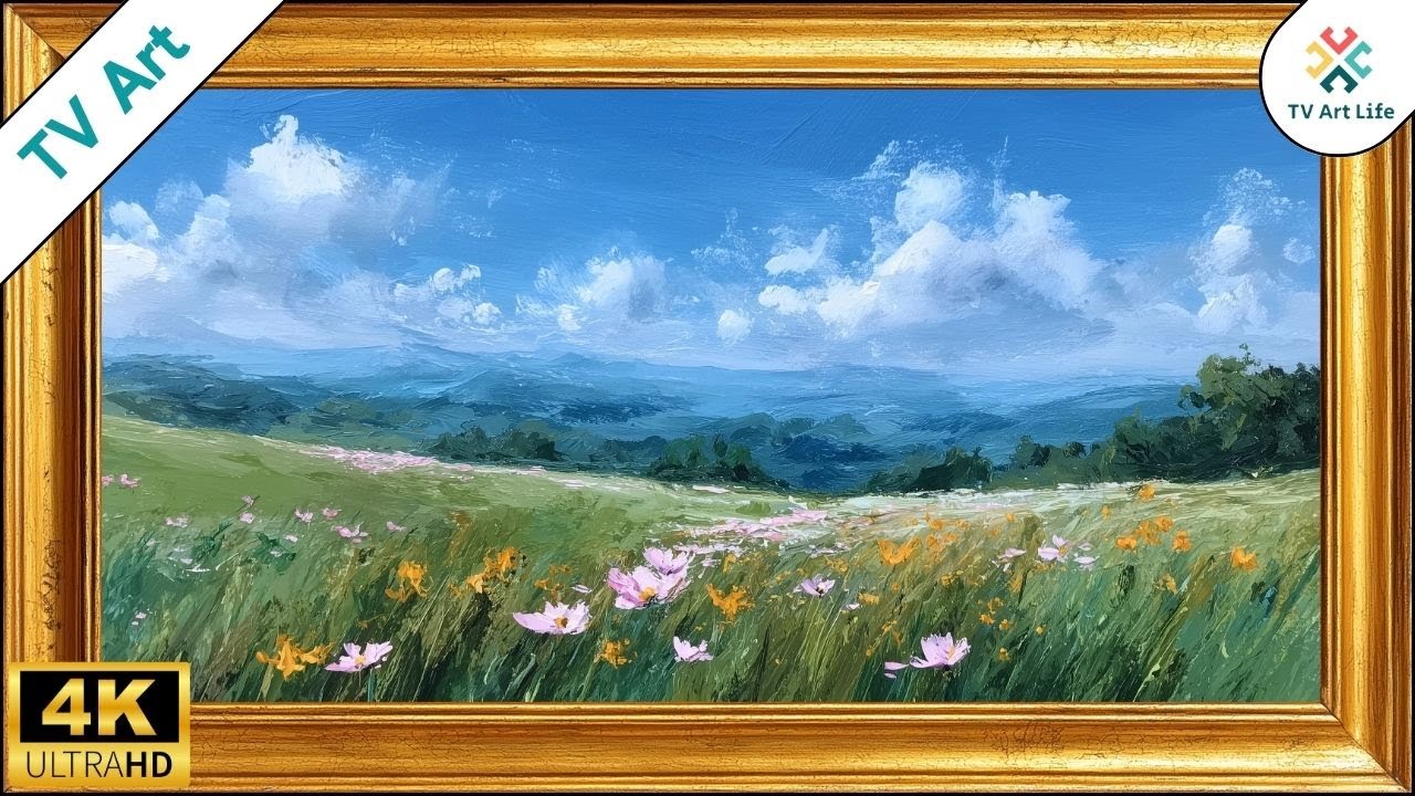 Summer Flowers in a Field TV Art | Post-Impressionist Landscape Art for Frame TV | 10 Hours
