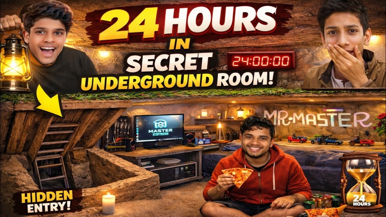 24 Hours In Secret Underground Room 😱 | Living 24 Hours In Our Secret Underground Room 