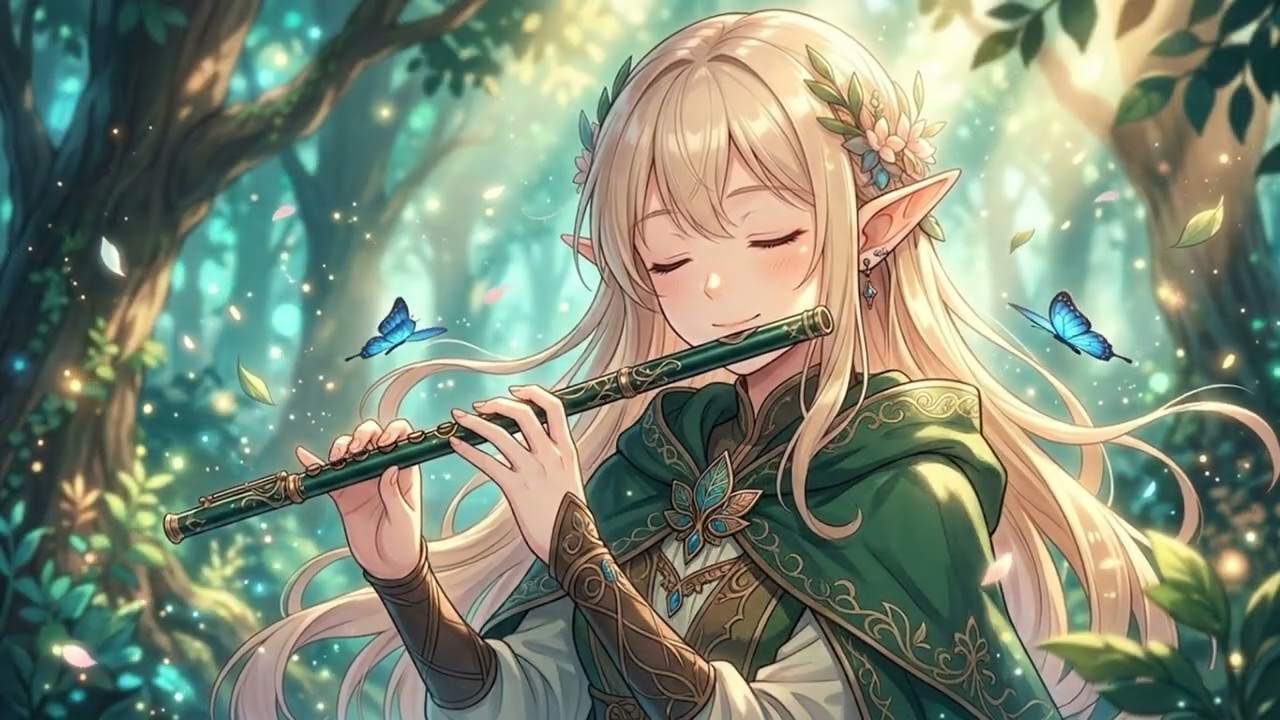 Relaxing Fantasy Music for Gaming & Sleep | Elf Flute Forest Ambience 🌿