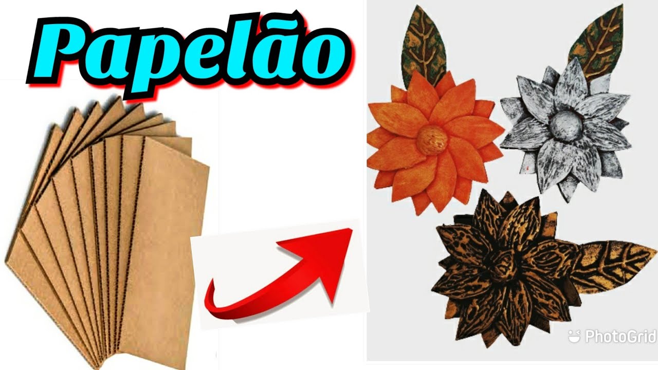 Flores feita com papelão