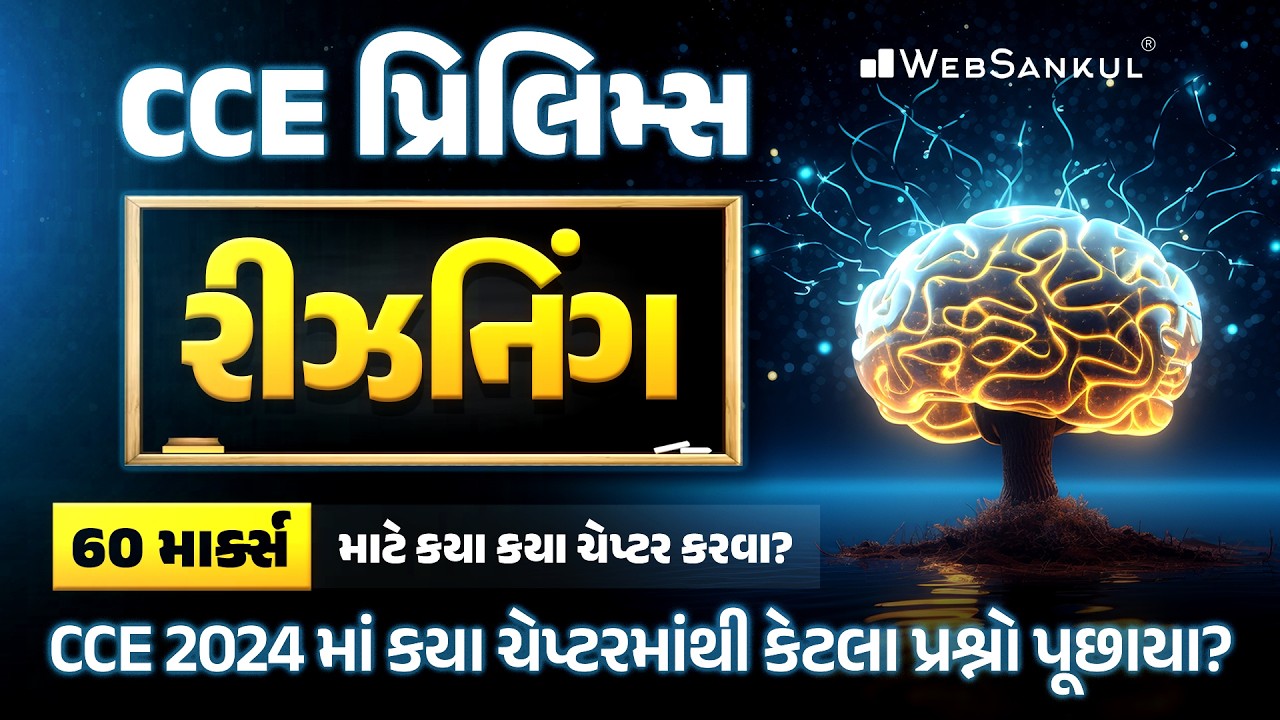 CCE Prelims Exam | Reasoning 60 માર્ક્સ | કયા કયા ચેપ્ટર કરવા? | WebSankul Clips