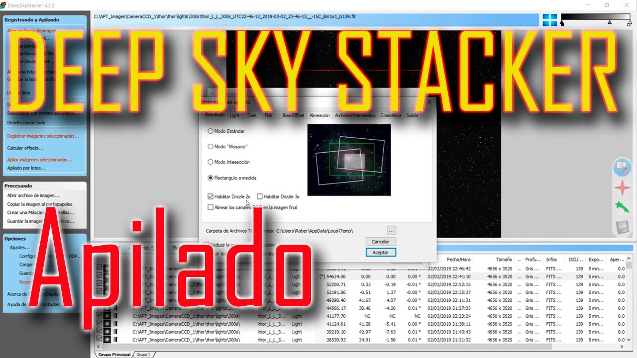 Deep Sky Stacker | Apilado GRATUITO de imágenes astronómicas.