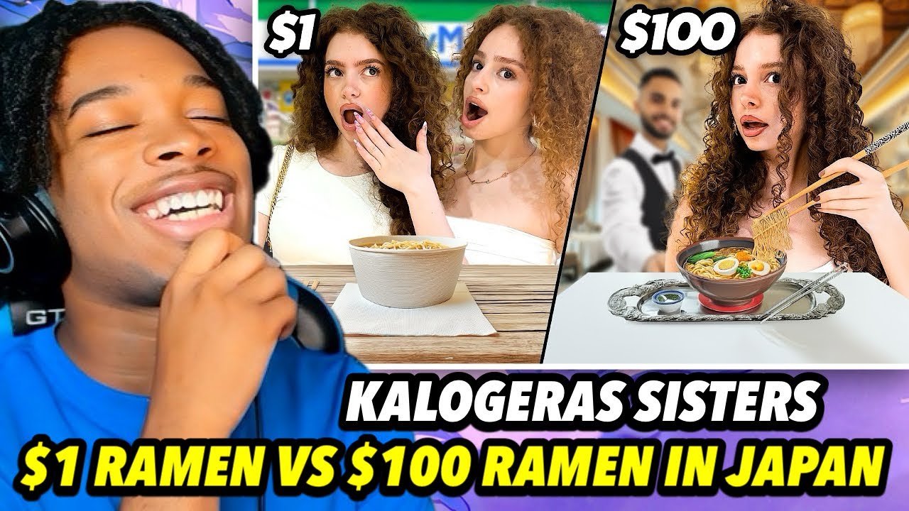 KALOGERAS SISTERS $1 VS $100 RAMEN IN JAPAN!