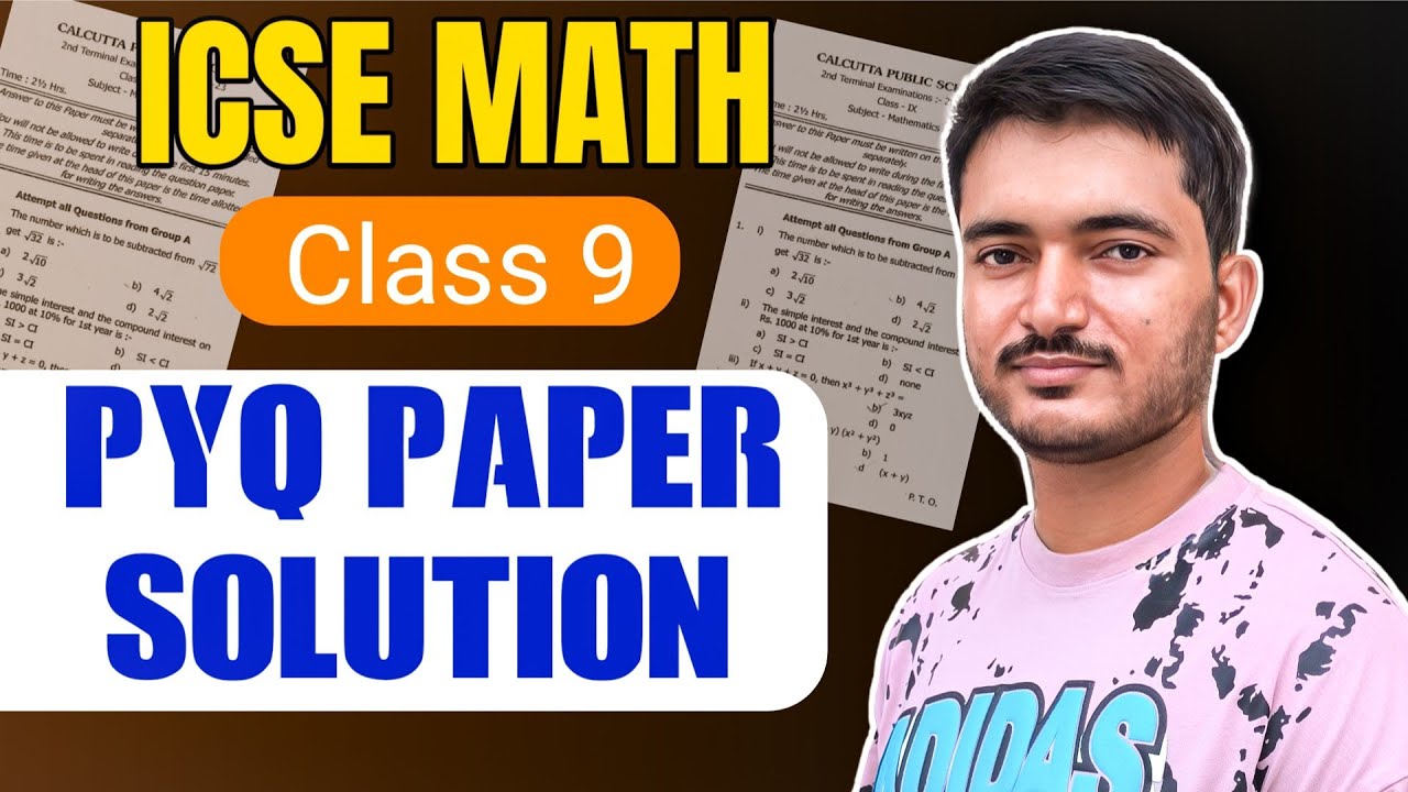 ICSE Class 9 PYQ Paper solution | Part - 1 | ICSE MATH - Manish kaushik