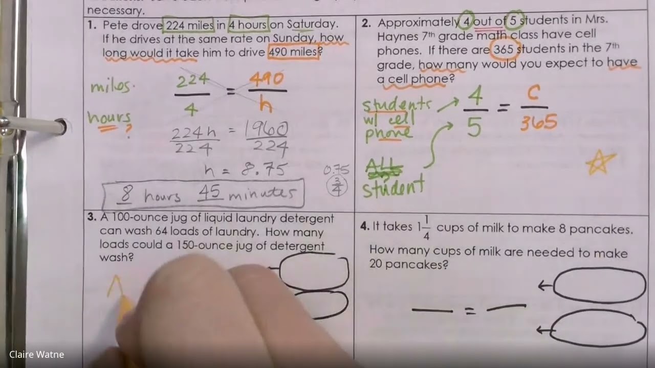 A1 4.7 Proportions Applications