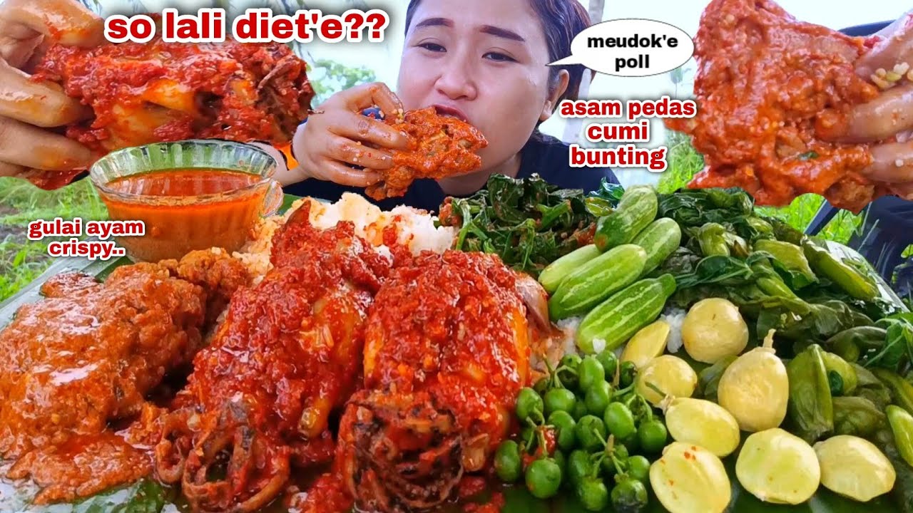 KETERLALUAN NIKMAT⁉️ CUMI ASAM PEDAS GULAI AYAM LALAPAN JENGKOL MENTAH PETE GENJER REBUS