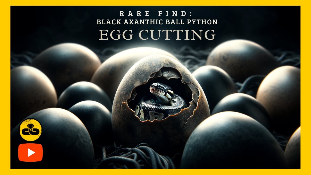 RARE FIND! Black Axanthic ball python egg cutting!