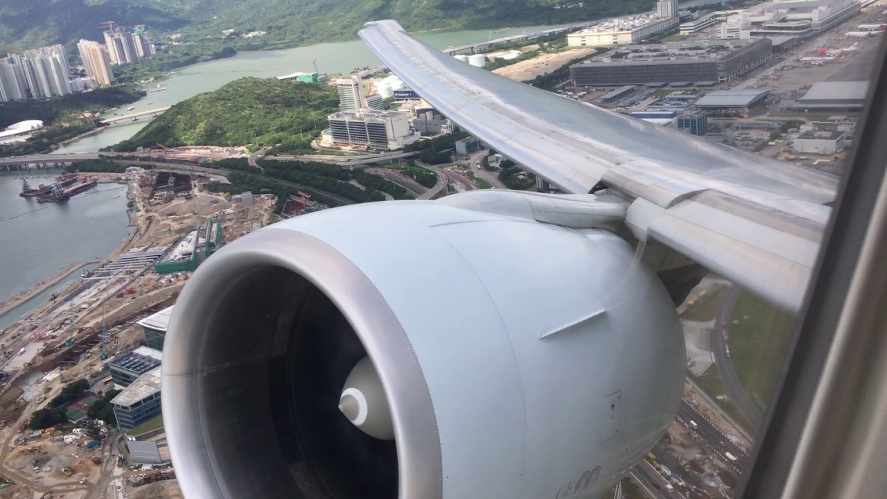 GE90 Spool Up Cathay Pacific Boeing 777-300ER Hong Kong Takeoff