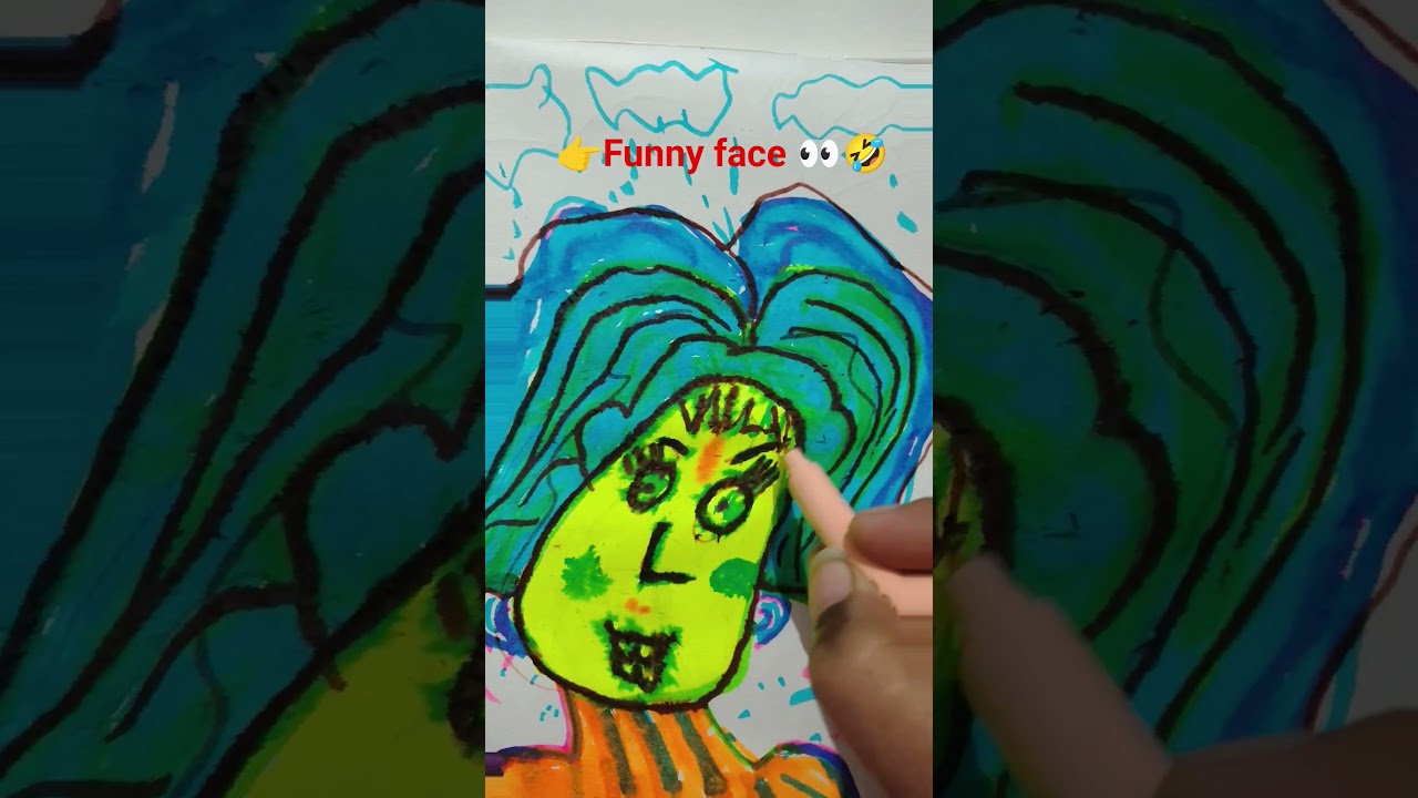 funny 🤣 trick face drawing 