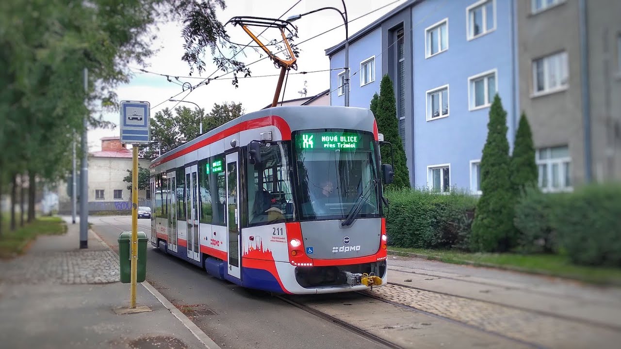 DPMO - Jízda tramvají Evo 1 ev.č. 211 na lince x4 z Pavloviček na Hlavní nádraží  28.8. 2021