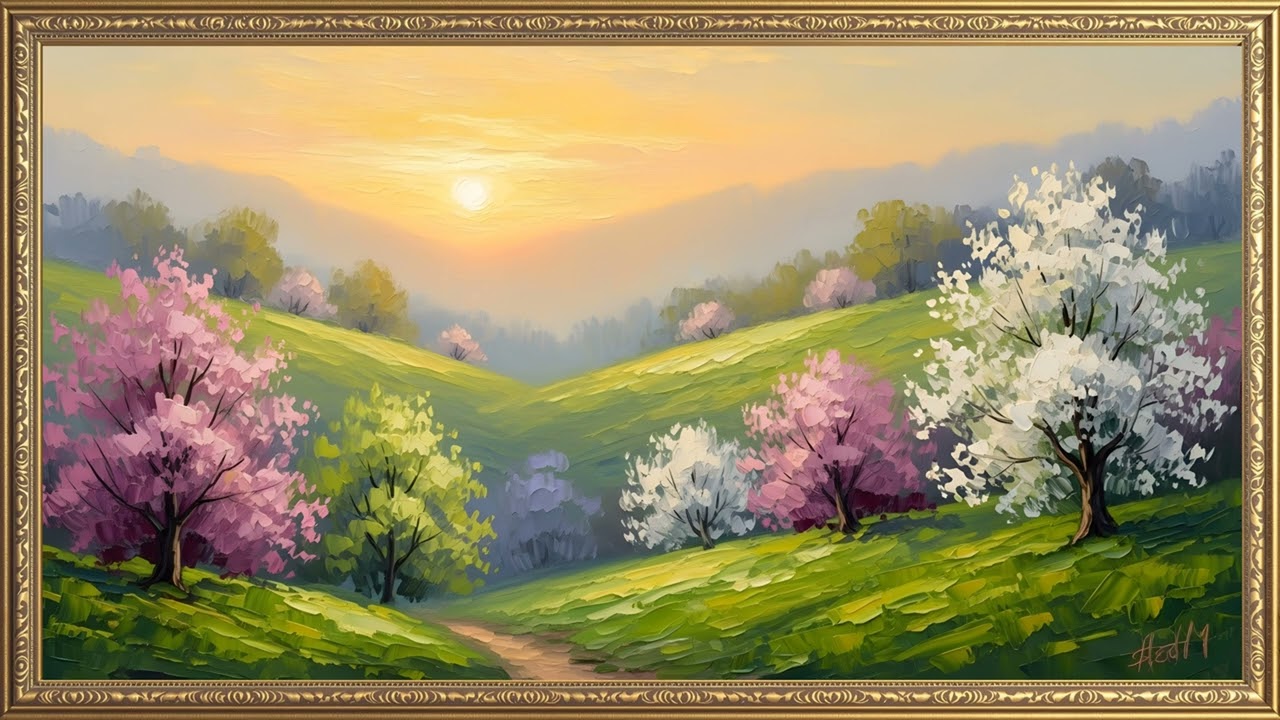 4K​​ Spring Season  Painting  Elegant For Wall Art for Home Décor2Hrs