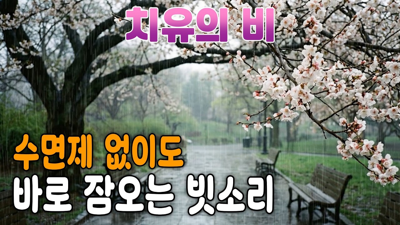 수면제 없이도 바로 잠들어 버리는 잠 잘오는 빗소리 (수면유도, 불면증 완화)