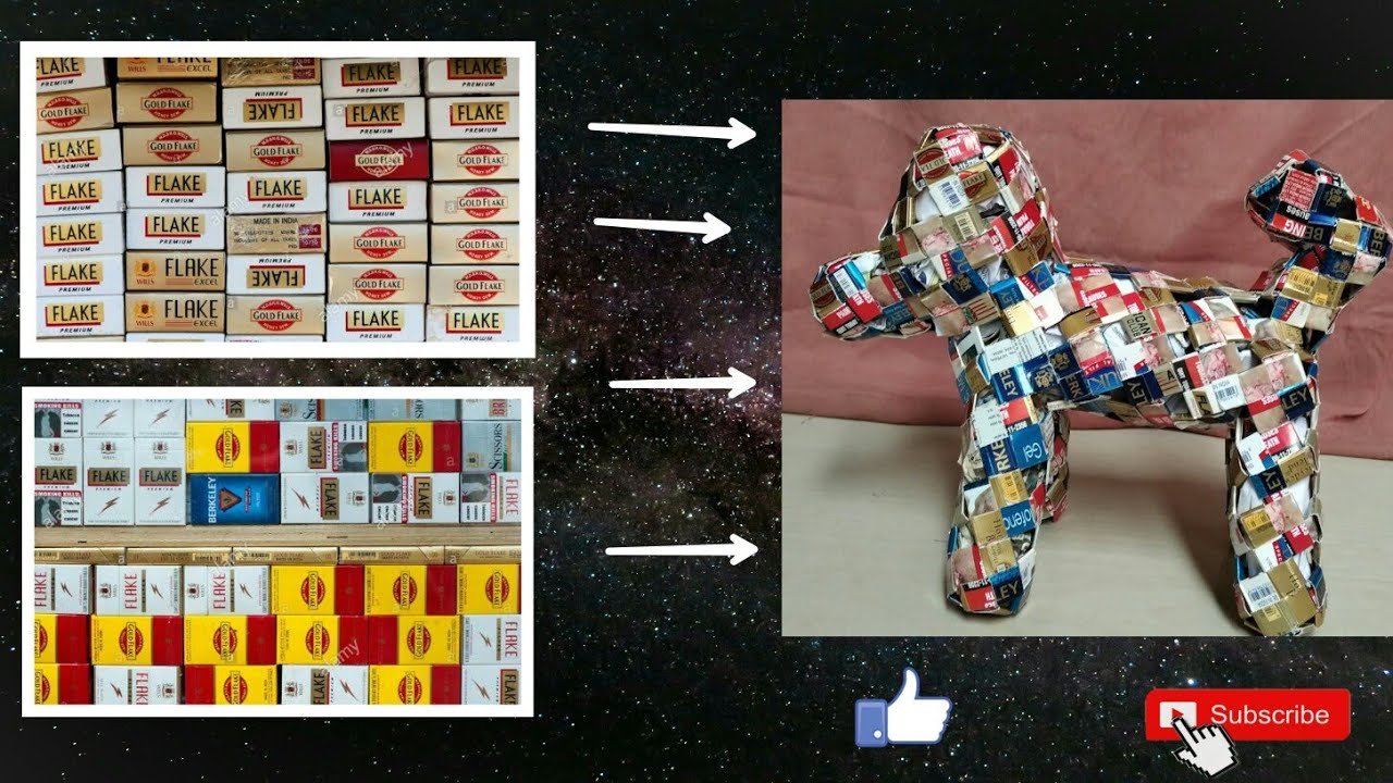 Dog from cigarette packets ||cigarette packs craft ||best out from waste ||