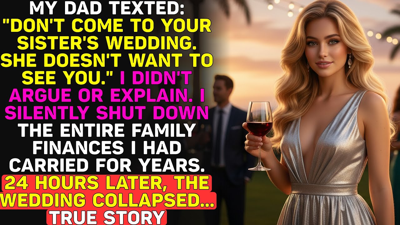 My Dad Texted: “You’re Banned From Your Sister’s Wedding. Your Presence Is A Disgrace.” I Silently