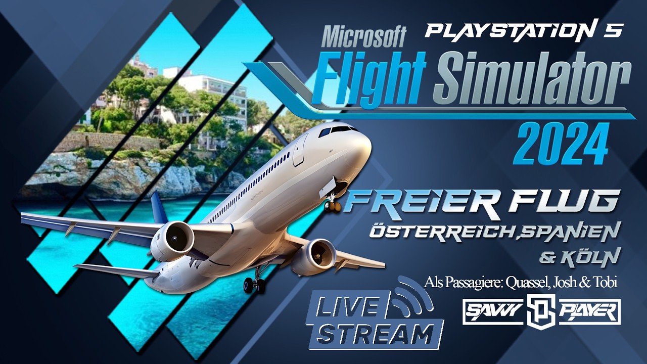 MS Flightsimulator PS5 deutsch LIVE Flüg über Österreich,Spanien und Köln