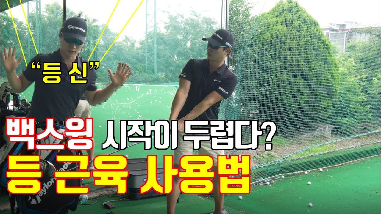 [골프레슨] 드라이버 비거리를 위해선 스윙 시작이 등 근육으로 시작되어야 합니다. #최진욱프로 #테이크백