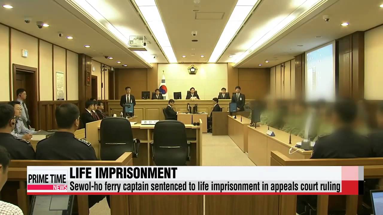 Sewol－ho captain sentenced to life imprisonment in appeals court ruling 

이준석 선장