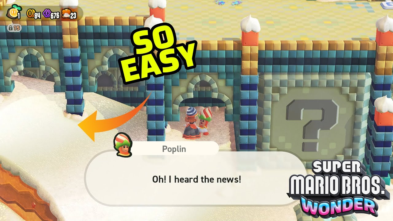 How to open the question mark door in the Sunbaked Desert World 4 in Super Mario Bros Wonder (2023)