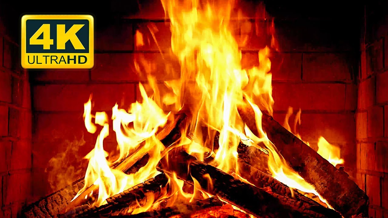 🔥 Cozy Fireplace 4K (12 HOURS). Fireplace with Crackling Fire Sounds. Fireplace Burning 4K
