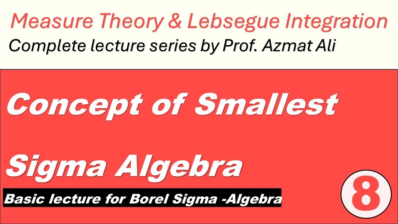 8. Smallest Sigma Algebra|| Examples  || Measure Theory and Lebesgue Integration